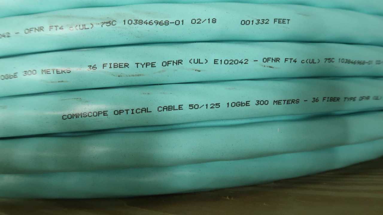 COMMSCOPE 10100119 1315582 FIBER OPTIC CABLE 36 FIBER MULTI MODE 1366 FT T146690 - FIBER OPTIC CABLE