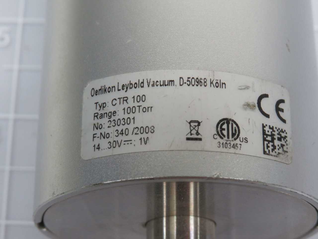 LEYBOLD CERAVAC CTR 100 230301 VACUUM 100 TORR T169370 - AUTOMATION & CONTROLS