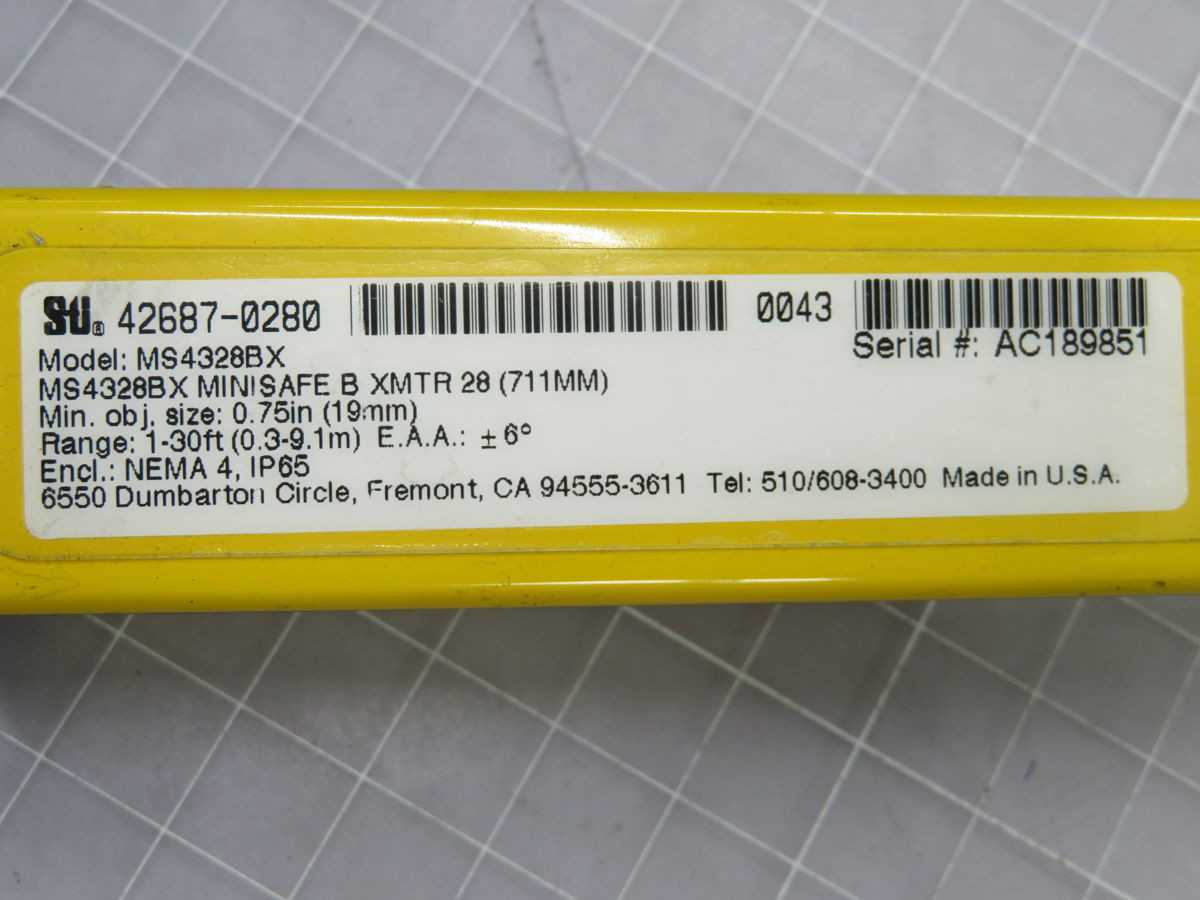 STI MS4328BX Light Curtain Model 42687-0280 T248309 - AUTOMATION & CONTROLS