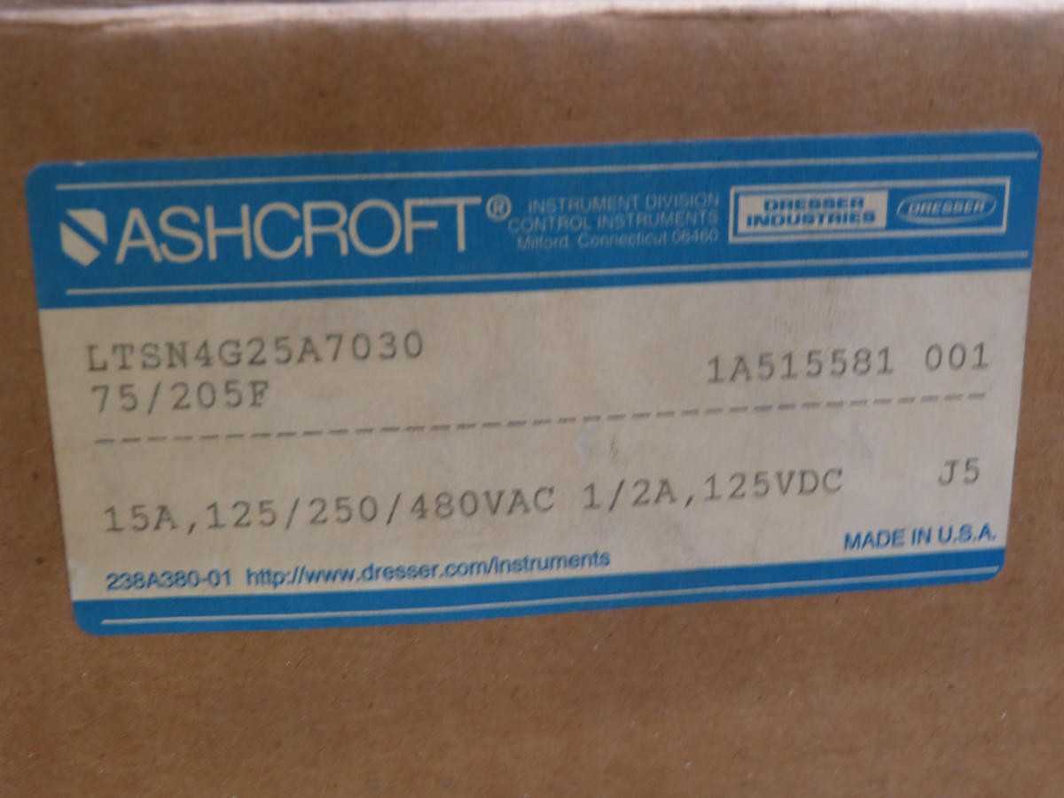 Ashcroft LTSN4G25A7030 Temperature Switches T240764 - SWITCHES