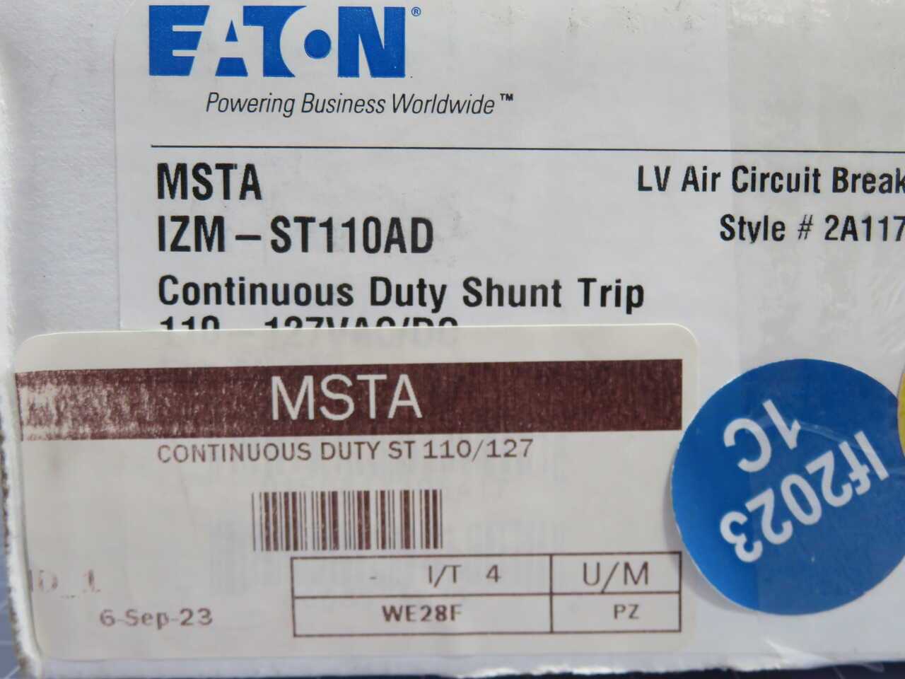 EATON IZM-ST110AD FIRST SHUNT TRIP T272227 - CIRCUIT BREAKERS