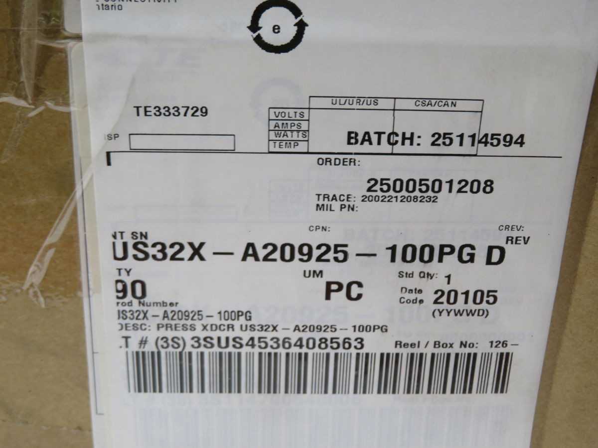 MEASUREMENT SPECIALTIES US32X-A20925-100PG PRESSURE TRANSDUCER T255069 - PRESSURE TRANSMITTER