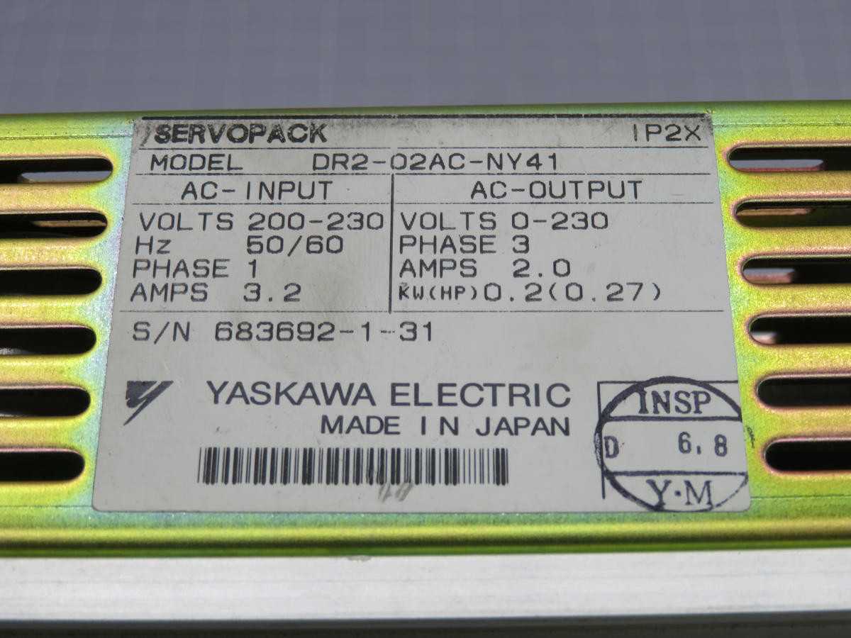 YASKAWA DR2-02AC-NY41 SERVO DRIVE T214277 - SERVO