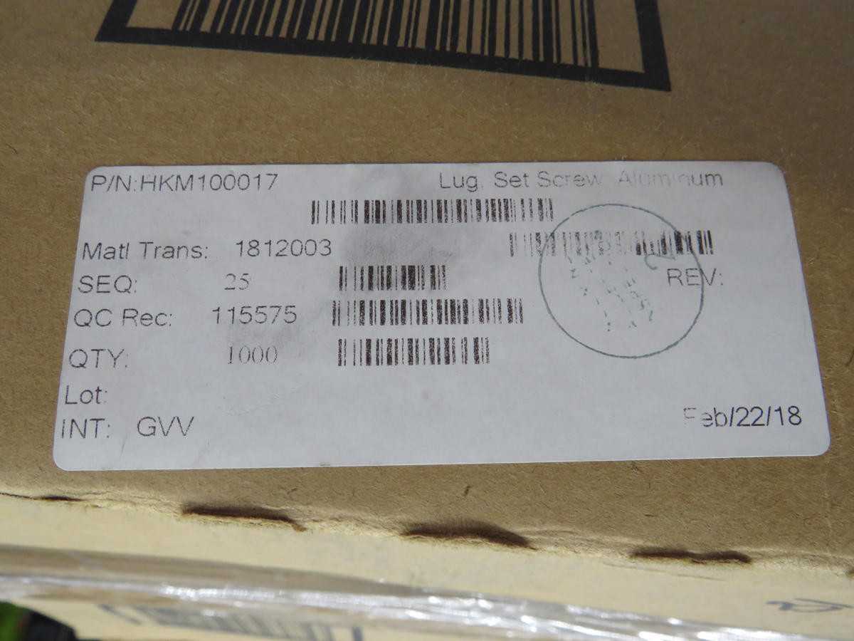 LOT OF 1000 MECHANICAL LUG 50202 2-14 GA ALUM MECH LUG 1/4" STUD T204941 - PLUGS & RECEPTACLES