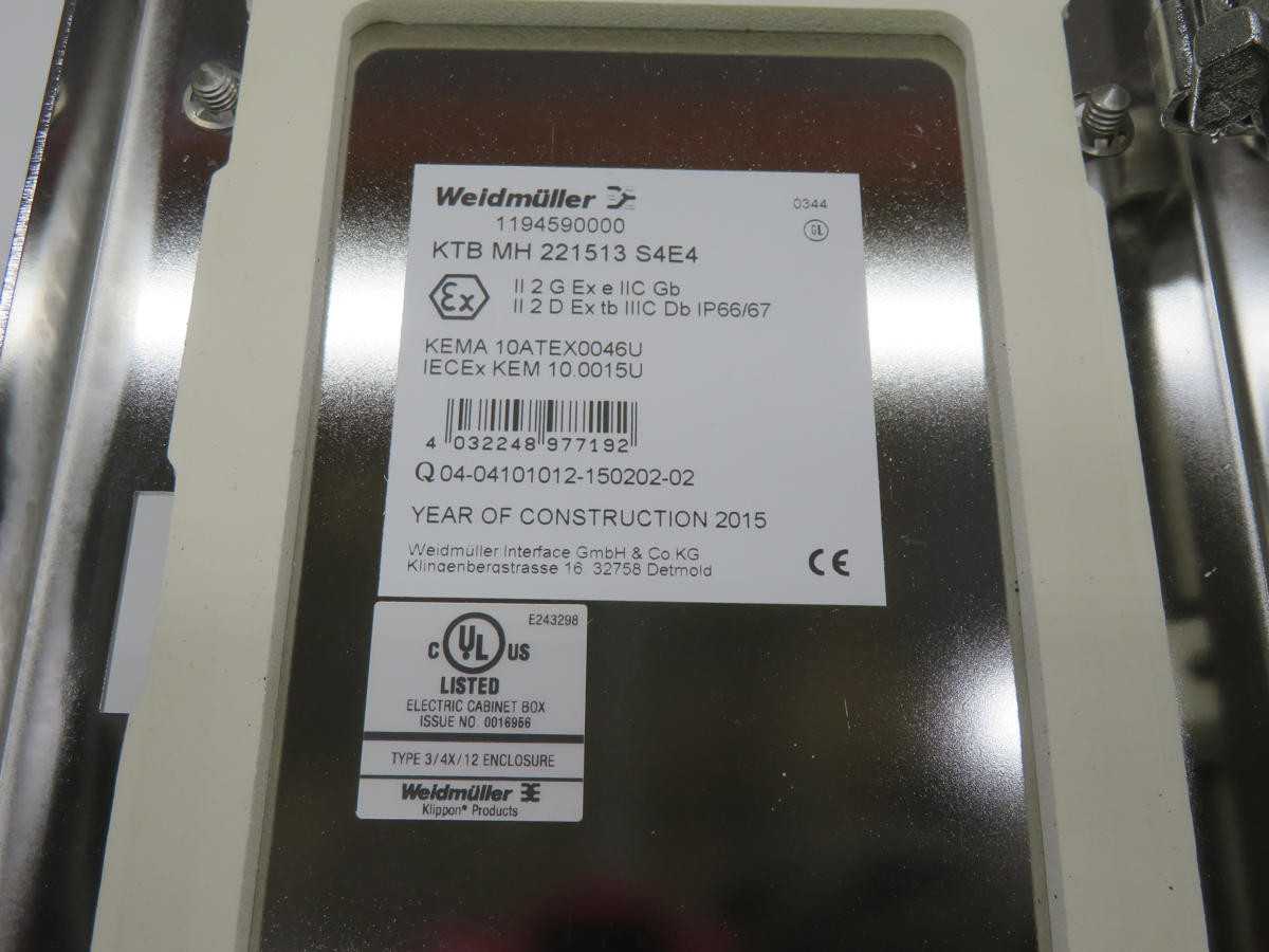 WEIDMULLER 1194590000 KTB MH 221513 S4E4 KLIPPON ENCLOSURE T243136 - ELECTRICAL ENCLOSURES
