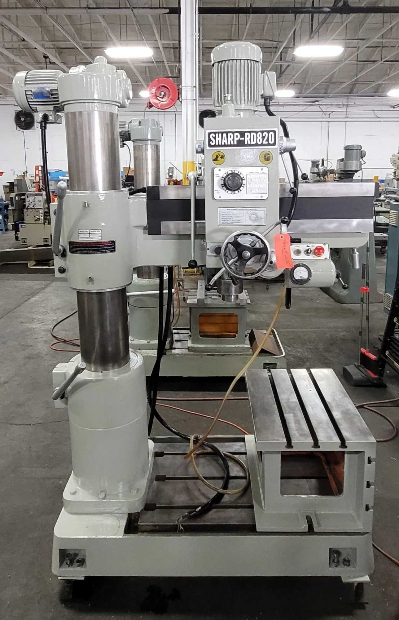 SHARP RD820 RADIAL ARM DRILL - 3 HP, 1500 RPM, 33.5" ARM, MT#4 SPINDLE - RADIAL ARM DRILLING MACHINES