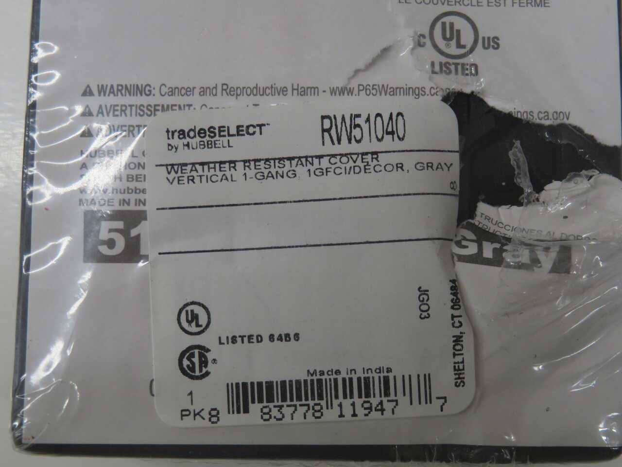 LOT OF 16 HUBBELL RW51040 WEATHER RESISTANT COVER T271124 - ELECTRICAL ENCLOSURES
