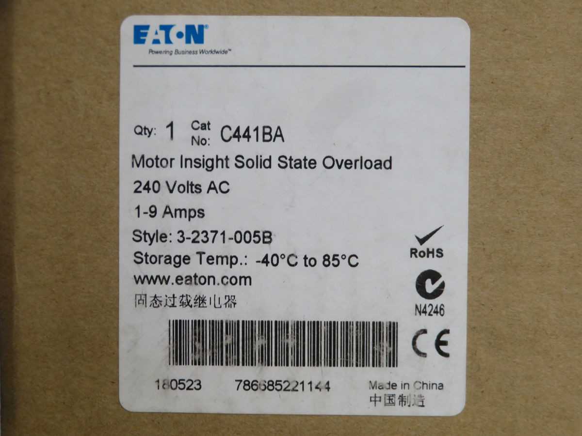 EATON C441BA MOTOR INSIGHT MOTOR PROTECTION RELAY T246246 - PROTECTION RELAY