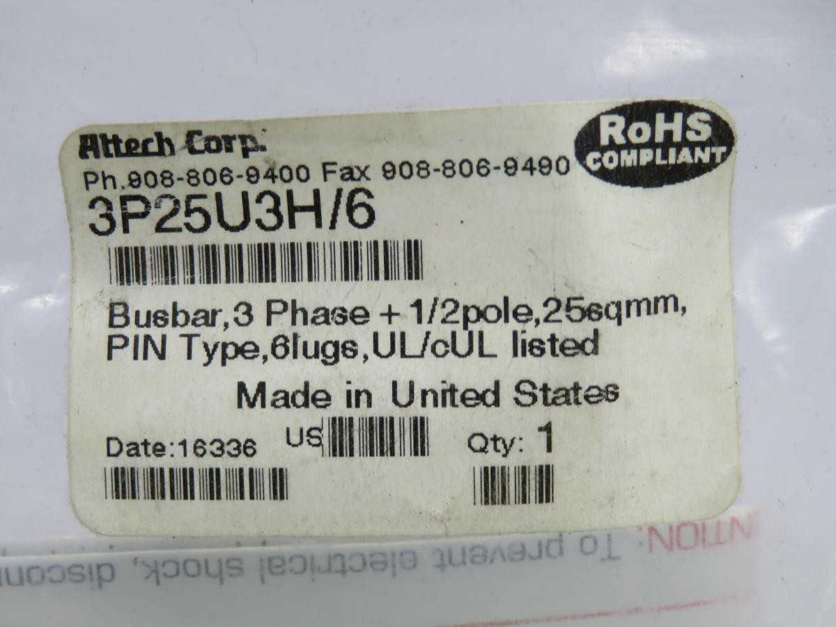 LOT OF 8 ALTECH 3P25U3H/6 BUSBAR T217451 - CIRCUIT BREAKERS