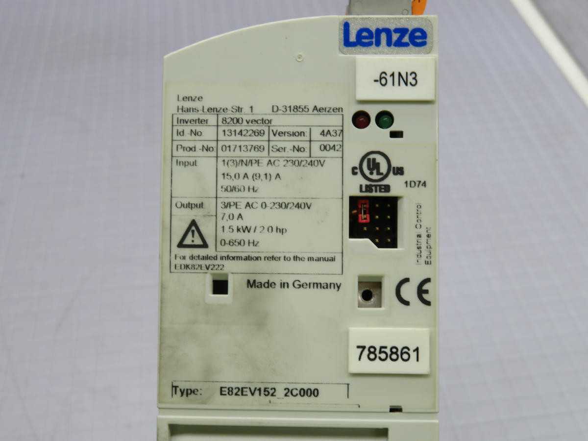 LENZE D-31855 E82EV152-2C000 VECTOR DRIVE
T217055 - MOTOR DRIVES