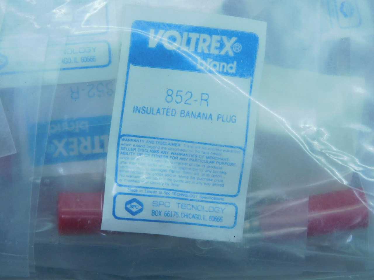 LOT OF 100 VOLTREX 852-R INSULATED BANANA PLUG T151250 - PLUGS & RECEPTACLES