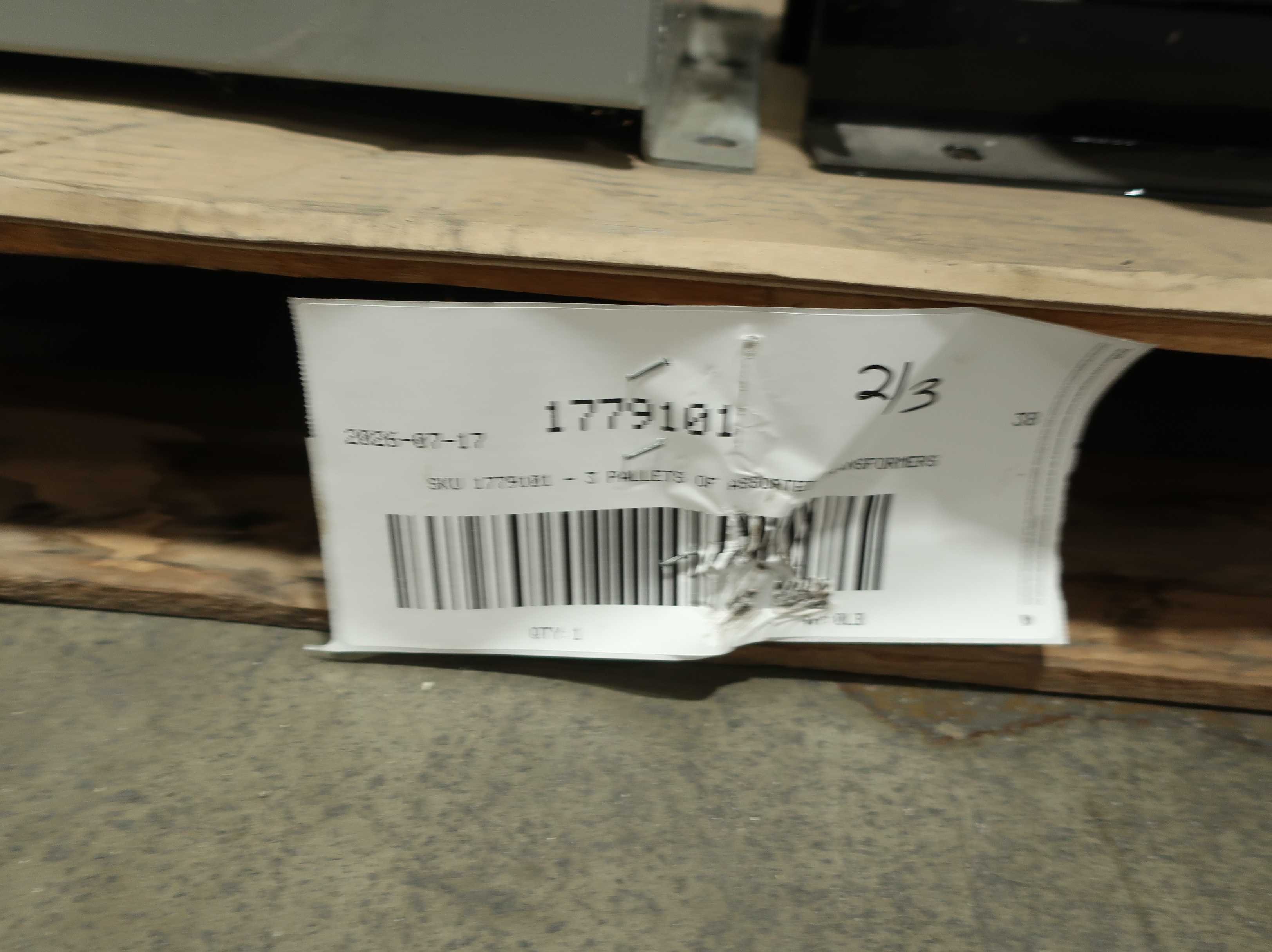 SKU 1779101 - 3 PALLETS OF ASSORTED TRANSFORMERS - POWER TRANSFORMERS