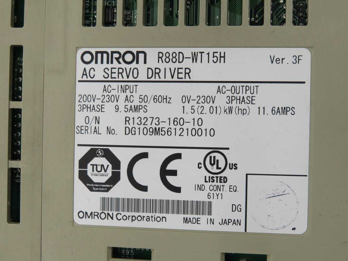 Omron R88D-WT15H Servo Drive T218060 - High Performance Motion Control - SERVO DRIVES