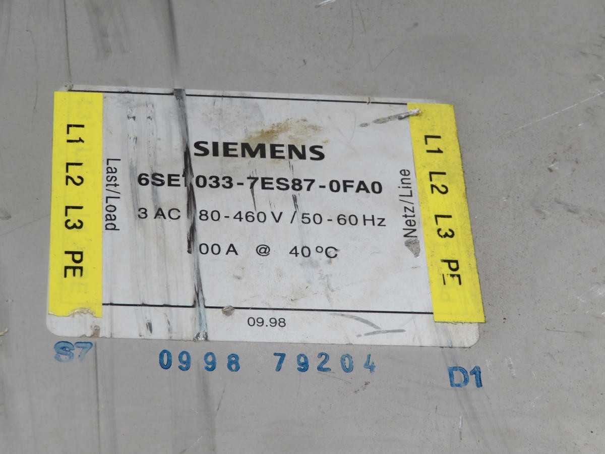 SIEMENS 6SE7033-7ES87-0FA0 LINE FILTER T198742 - AC VFD DRIVES