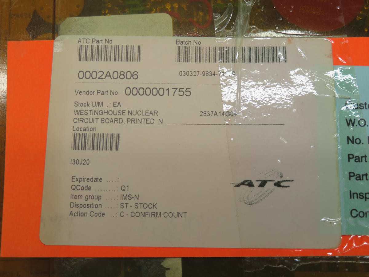 WESTINGHOUSE 2837A14G04 PC CIRCUIT BOARD T213283 - PCB CIRCUIT BOARDS