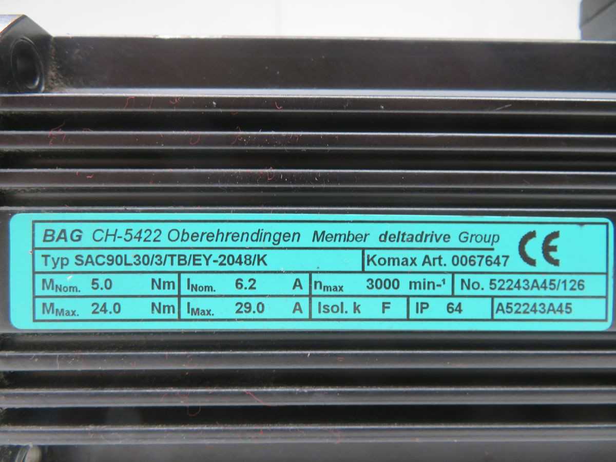 Bag Sac90L30/3/Tb/Ey-2048/K Servo Motor T252415 - SERVO
