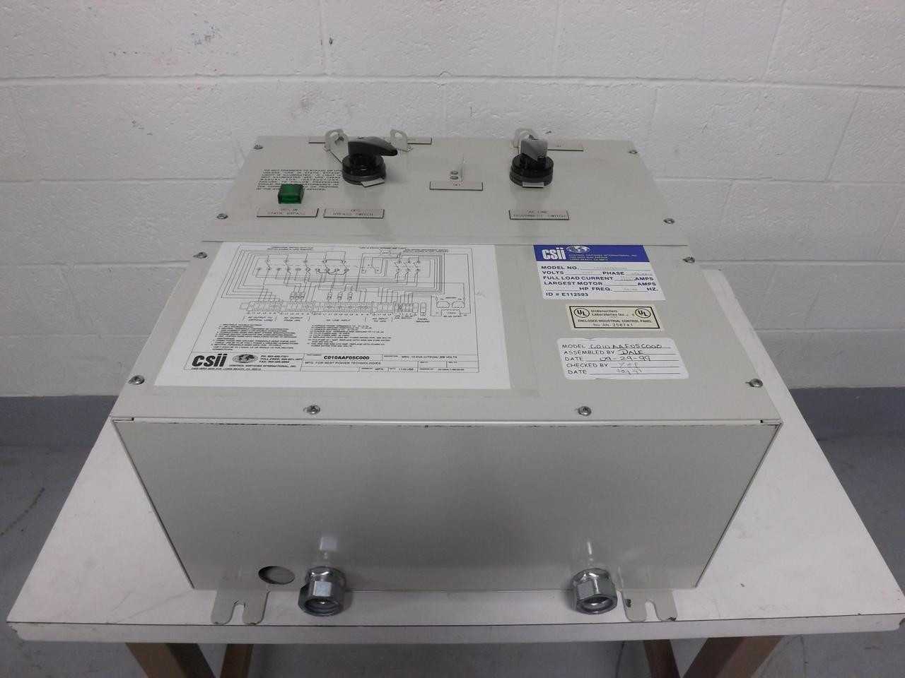 CSII CONTROL SWITCHES INTERNATIONAL C010AAF05C000 MAINTENANCE BYPASS CAM SWITCH 250 VOLT 3 PH - SWITCHES
