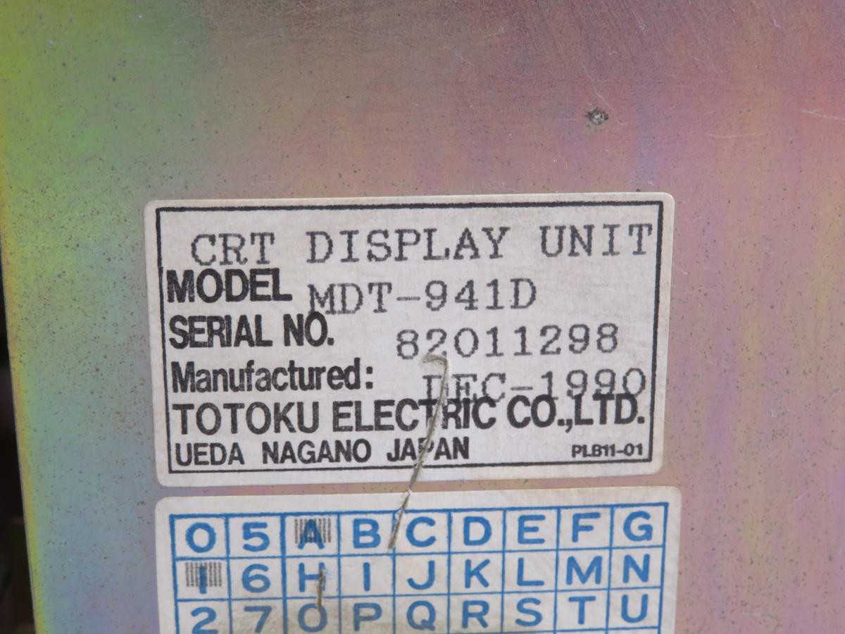 TOTOKU MDT-941D CONTROL PANEL CRT DISPLAY UNIT T212503 - OPERATOR INTERFACE PANELS