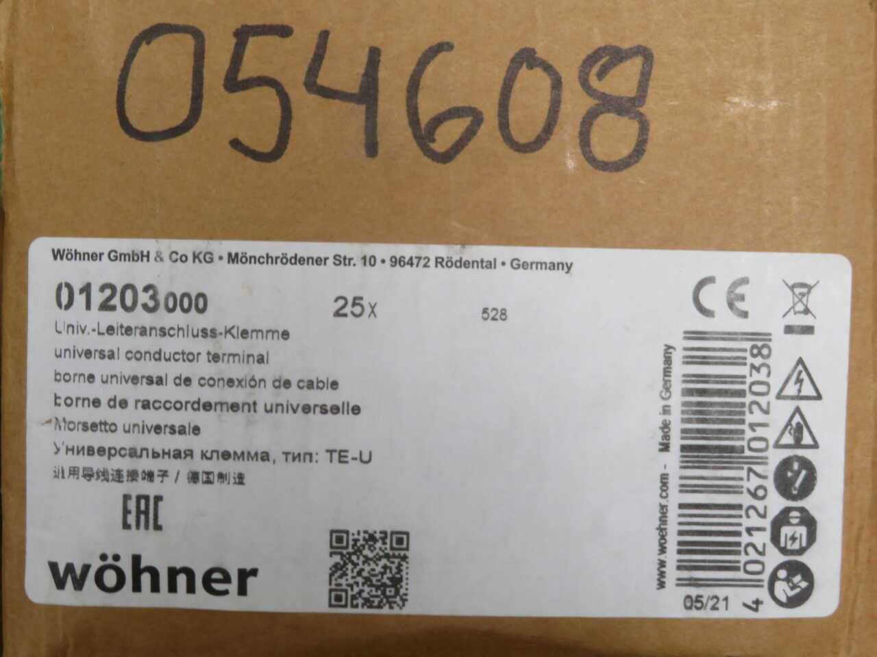 LOT OF 25 WOHNER 01203000 3-POLE BUSBAR SUPPORT/INSULATOR BLOCK - TERMINAL BLOCKS