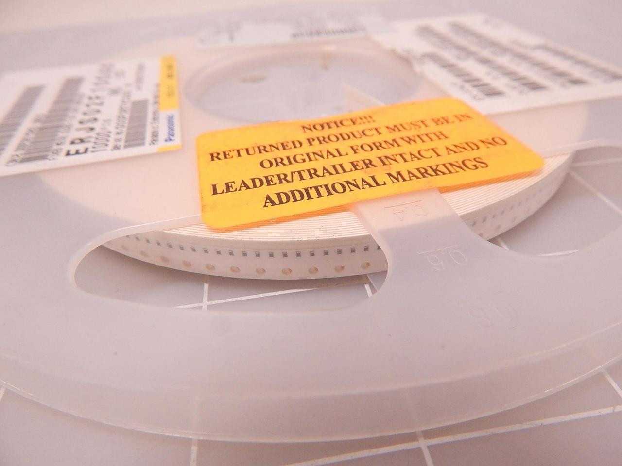 LOT OF 10000 PANASONIC ERJS02F1004X THICK FILM RESISTORS SMD 0402 1.0MOHMS 1% ANTI-SULFUR T78445 - ELECTRICAL COMPONENTS