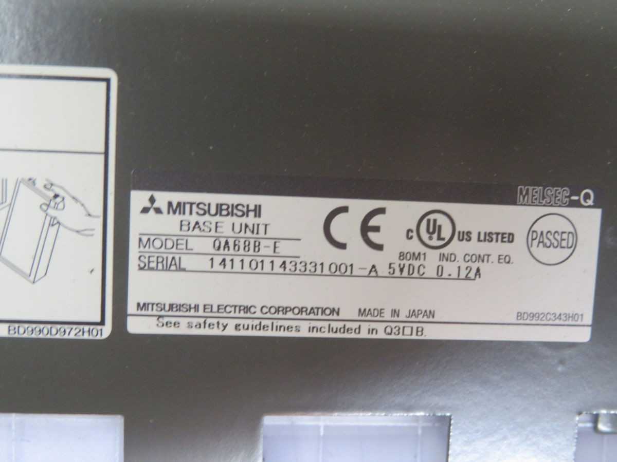 MITSUBISHI QA68B-E EXTERNAL RACK T260071 - PLC MODULES