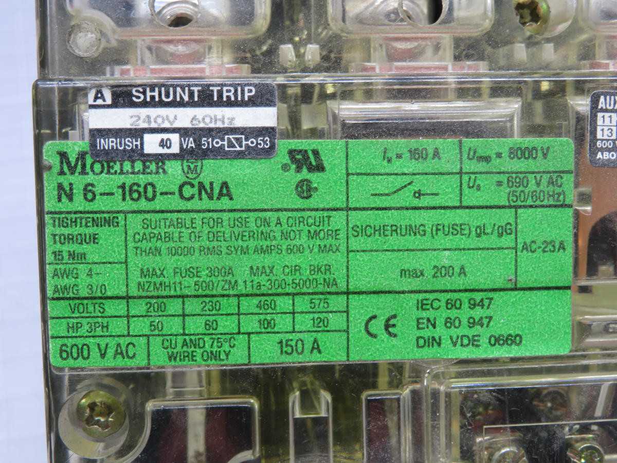 MOELLER N6-160-CNA DISCONNECT SWITCH CIRCUIT BREAKER T231367 - CIRCUIT BREAKERS