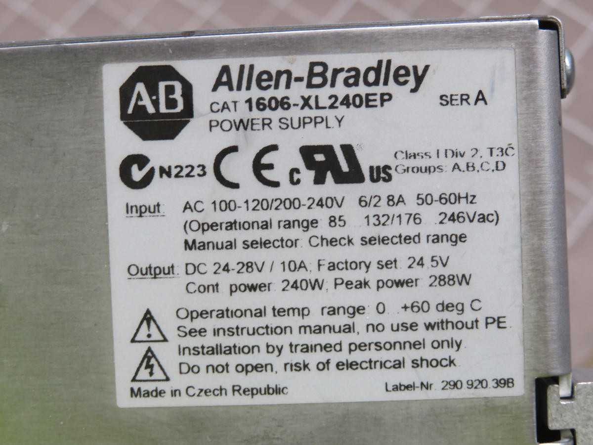 ALLEN BRADLEY 1606-XL240EP POWER SUPPLY T227459 - AC VFD DRIVES
