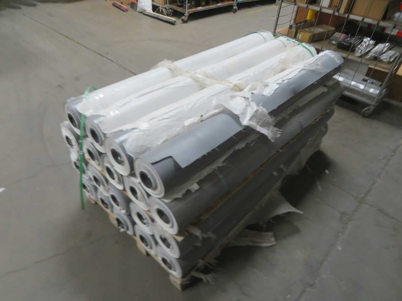 LOT OF 19 ROLLS TPO DURABLE PVC TARPAULIN ROLLS T272305 - CONSTRUCTION