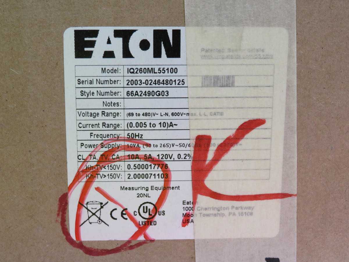 Eaton IQ260ML55100 Enclosed Meter T213040 - Reliable Power Monitoring Solution - AUTOMATION & CONTROLS