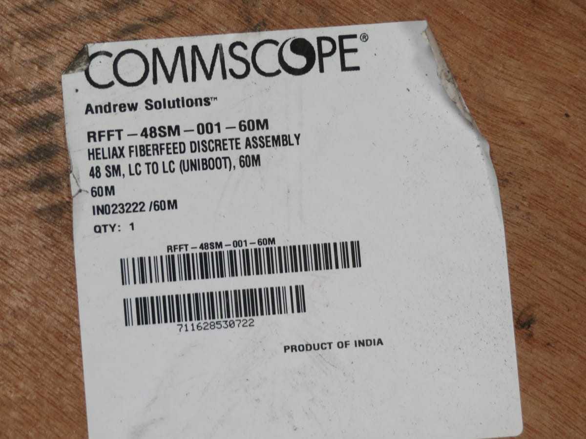 COMMSCOPE RFFT-48SM-001-60M BEND INSENSITIVE SINGLEMODE FIBER DLC TO DLC 48-FIBER CABLE ASSEMBLY WIT - FIBER OPTIC CABLE