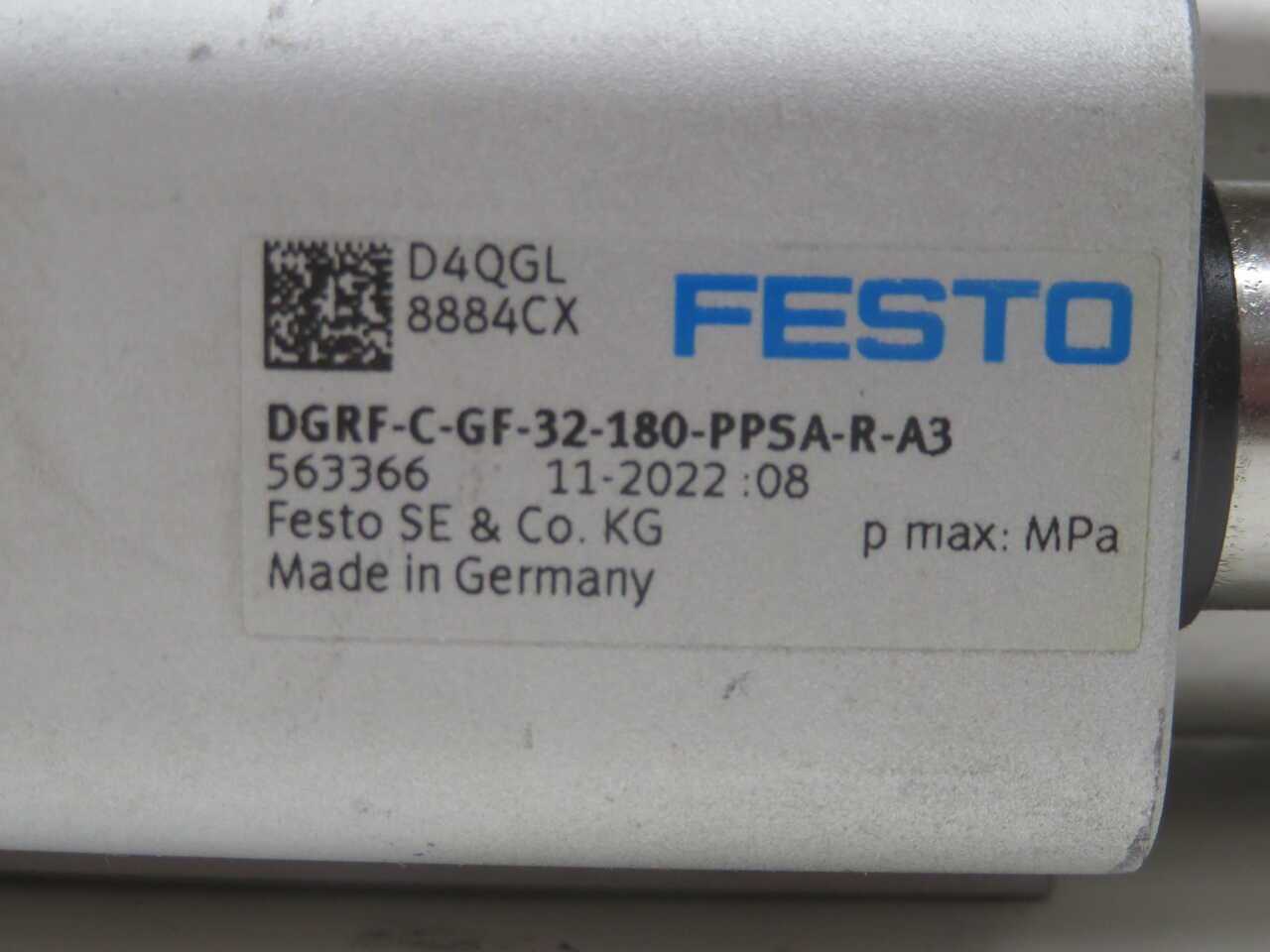 FESTO DGRF-C-GF-32-180-PPSA-R-A3 563366 PNEUMATIC GUIDED DRIVE CYLINDER T271116 - ACTUATOR