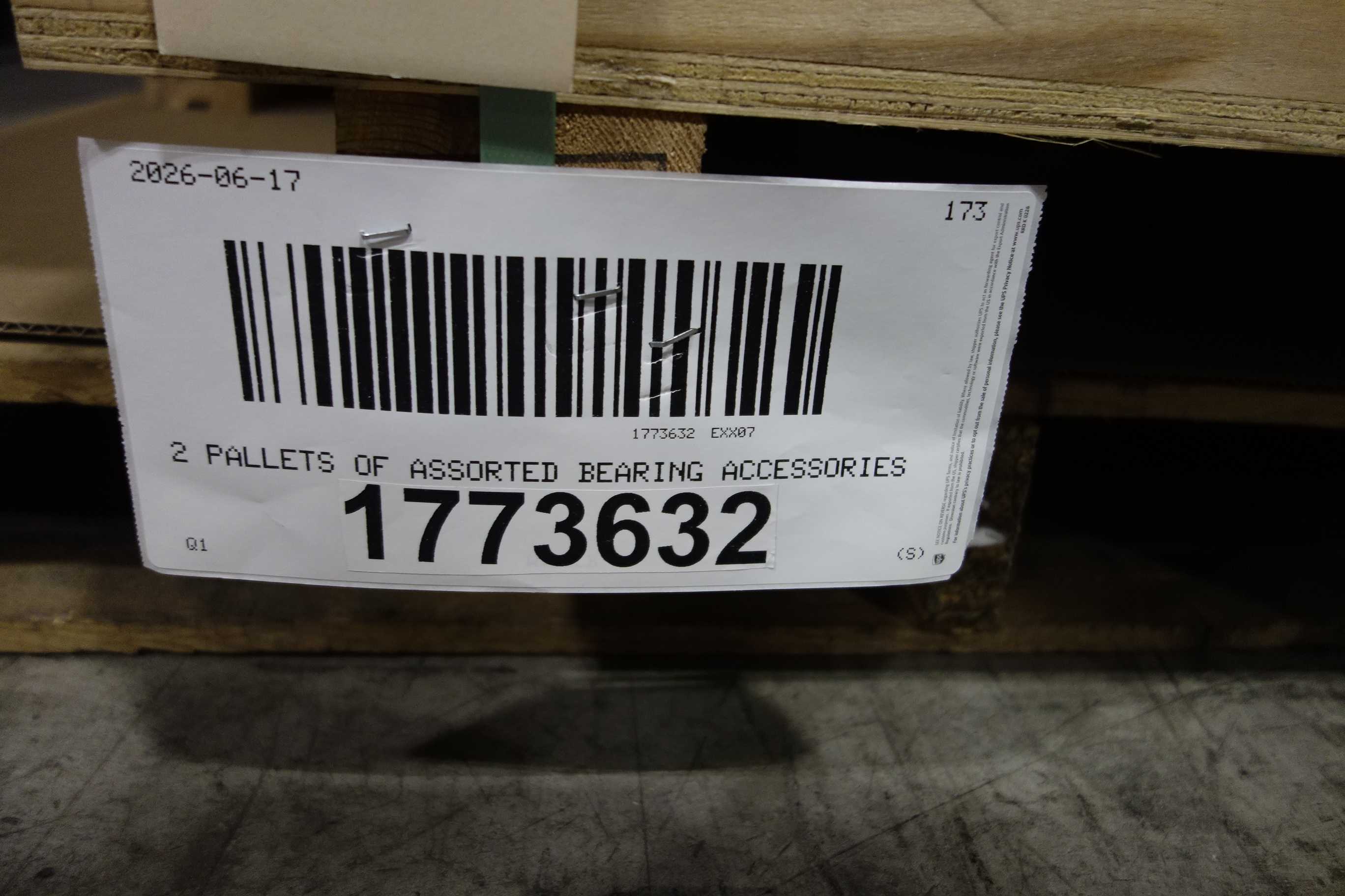 SKU 1773632 - 2 PALLETS OF ASSORTED BEARING ACCESSORIES - POWER TRANSMISSION