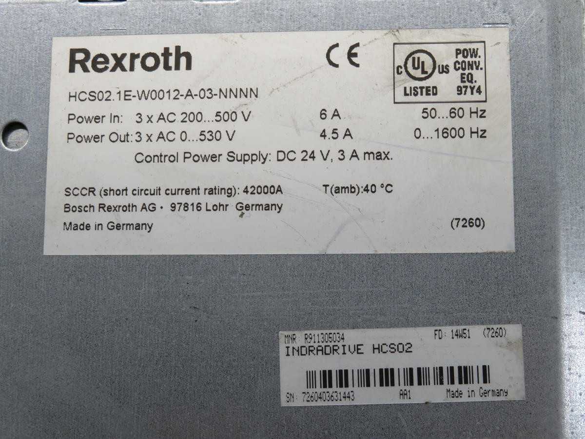 REXROTH HCS02.1E-W0012-A-03-NNNN SERVO DRIVE POWER SECTION T211151 - SERVO