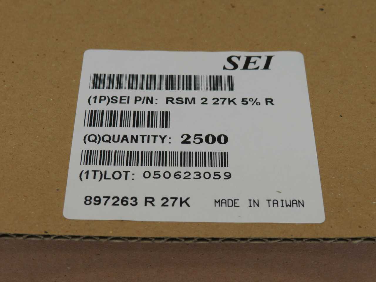 LOT OF 2500 SEI RSM 2 27K 5% R 897263 R 27K RESISTORS T172621 - ELECTRICAL COMPONENTS