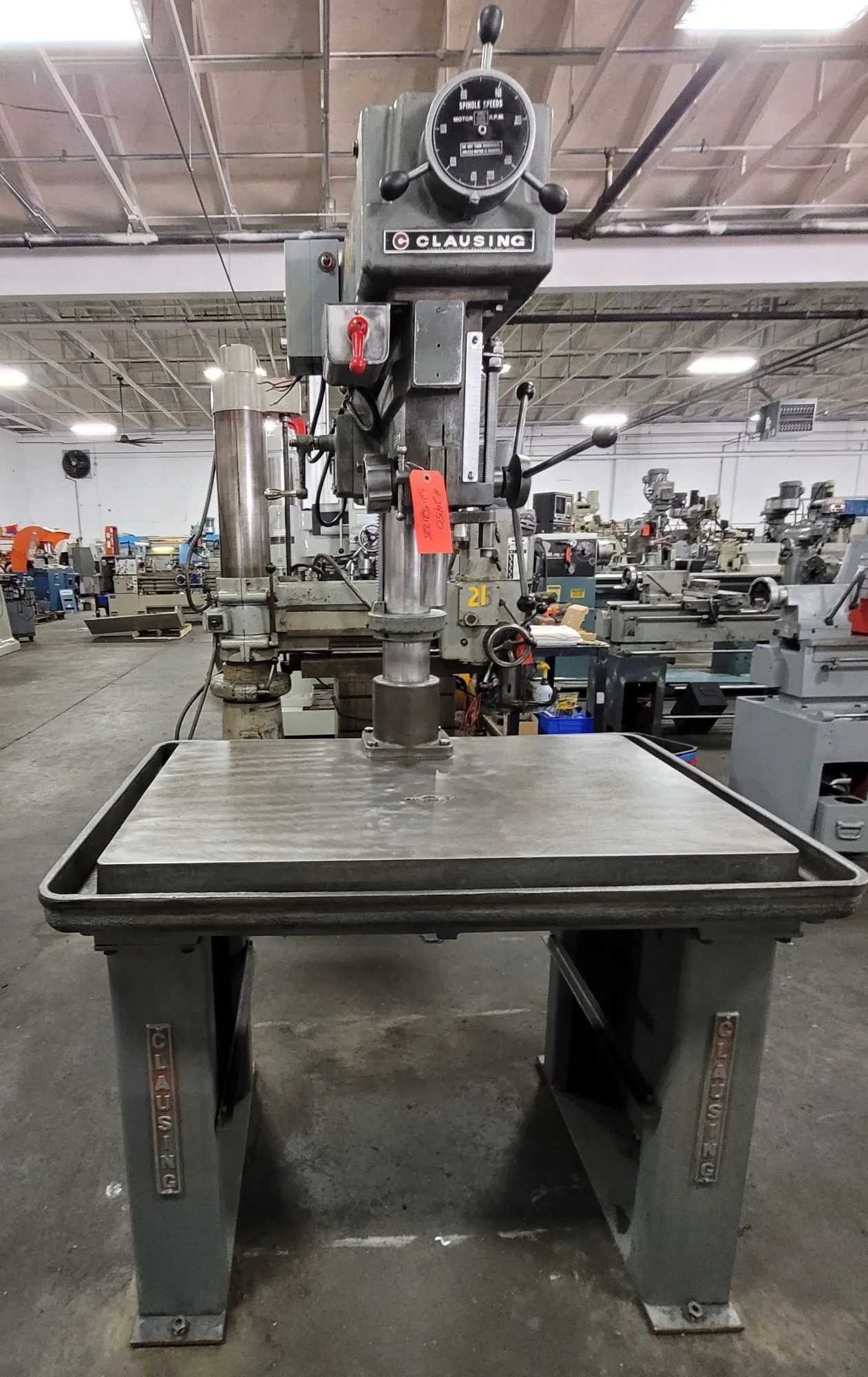 CLAUSING 2287 DRILL PRESS 1.5 HP, 2000 RPM, 40X24 TABLE, #3 MORSE TAPER - UPRIGHT DRILL PRESSES