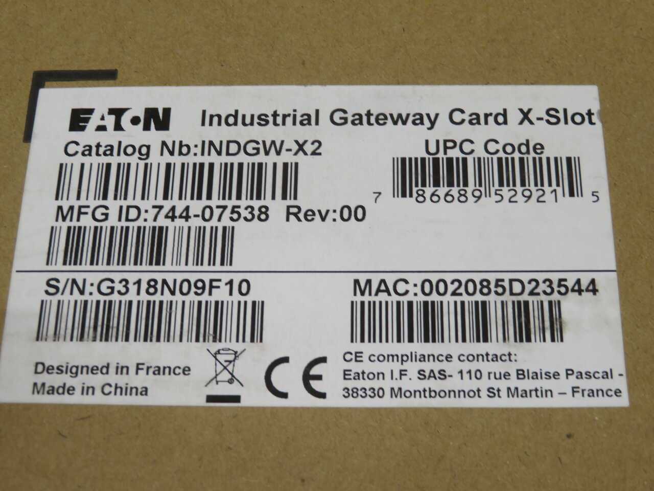 EATON INDGW-X2 INDUSTRIAL UPS NETWORK MANAGEMENT GATEWAY CARD - POWER SUPPLIES