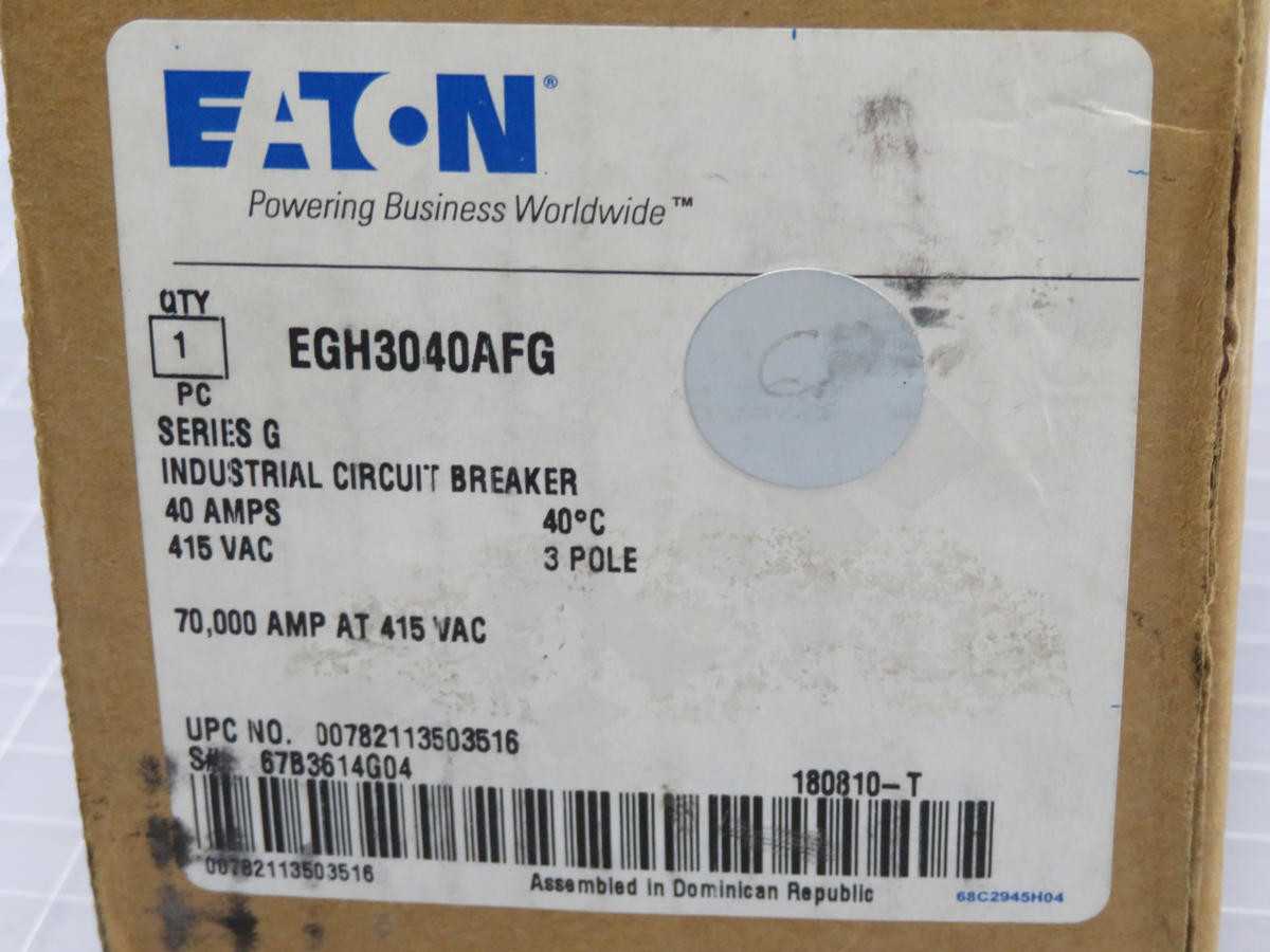 EATON EGH3040AFG SERIES G MOLDED CASE CIRCUIT BREAKER T213039 - CIRCUIT BREAKERS