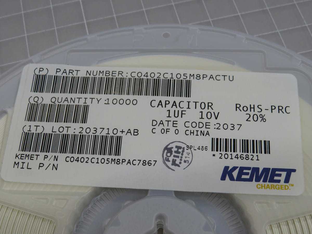 LOT OF 10000 KEMET C0402C105M8PAC7867 CERAMIC CAPACITOR T204982 - ELECTRICAL COMPONENTS