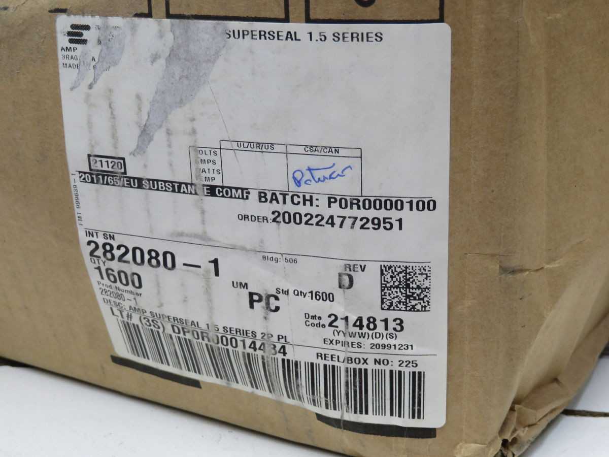 LOT OF 1600 TE CONNECTIVITY 282080-1 SOCKET HOUSING T252824 - PLUGS & RECEPTACLES
