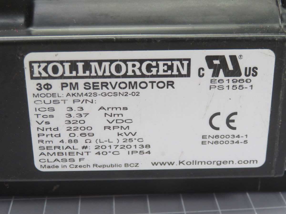 KOLLMORGEN AKM42S-GCSN2-02 SERVO MOTOR T260807 - SERVO MOTORS