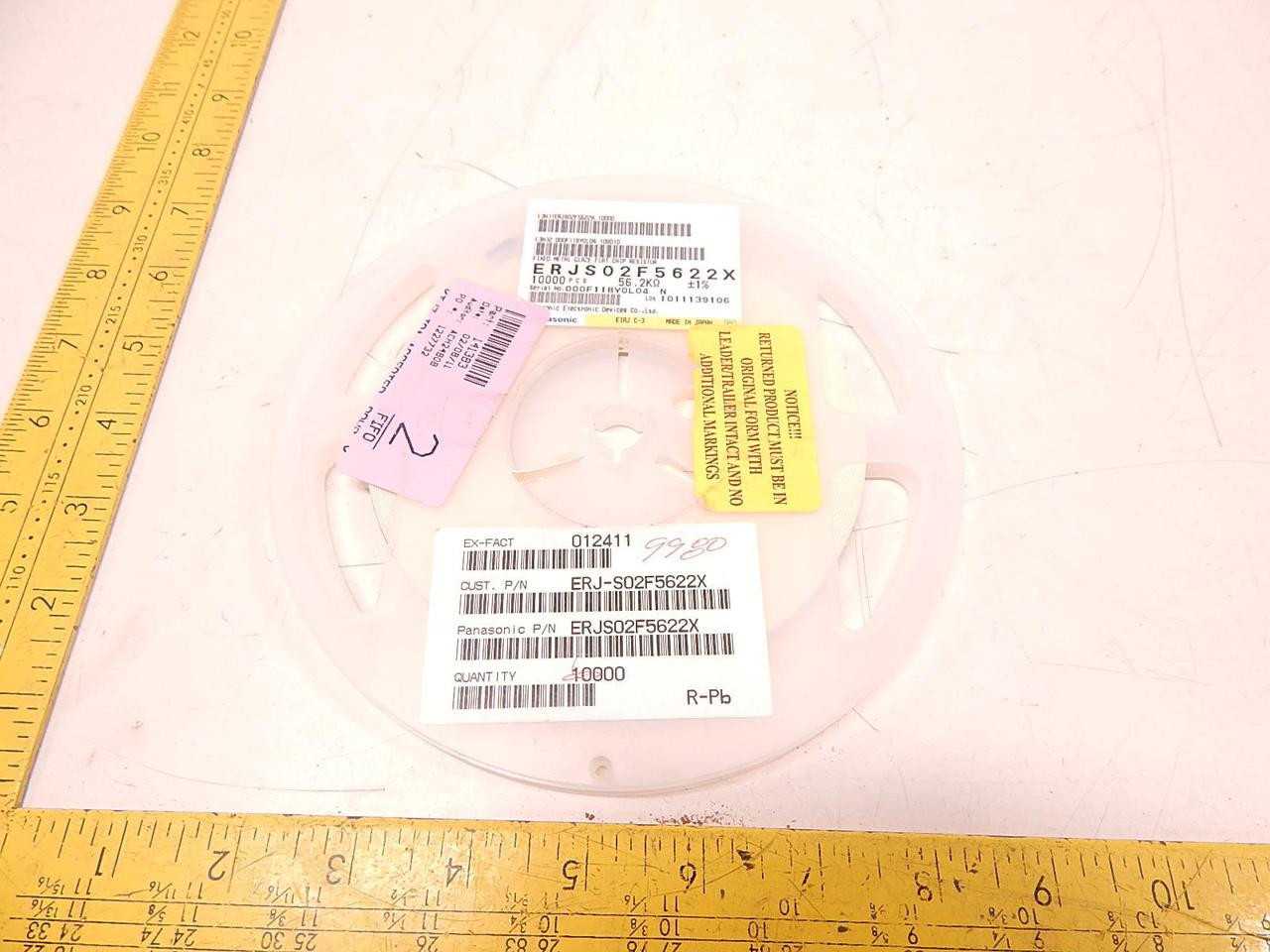 LOT OF 9980 ERJS02F5622X THICK FILM RESISTORS SMD 0402 56.2KOHMS 1% ANTI-SULFUR T78121 - ELECTRICAL COMPONENTS