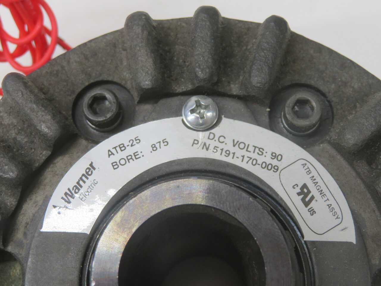 Warner ATB-25 Clutch Brake 5191-170-009 Model T269979 - BRAKES & CLUTCHES