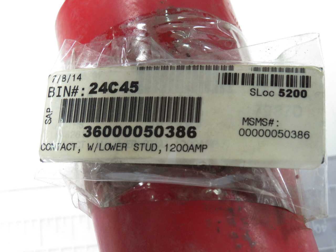 24C45 36000050386 CONTACT W/ LOWER STUD 1200 AMP T173248 - CONTACTORS