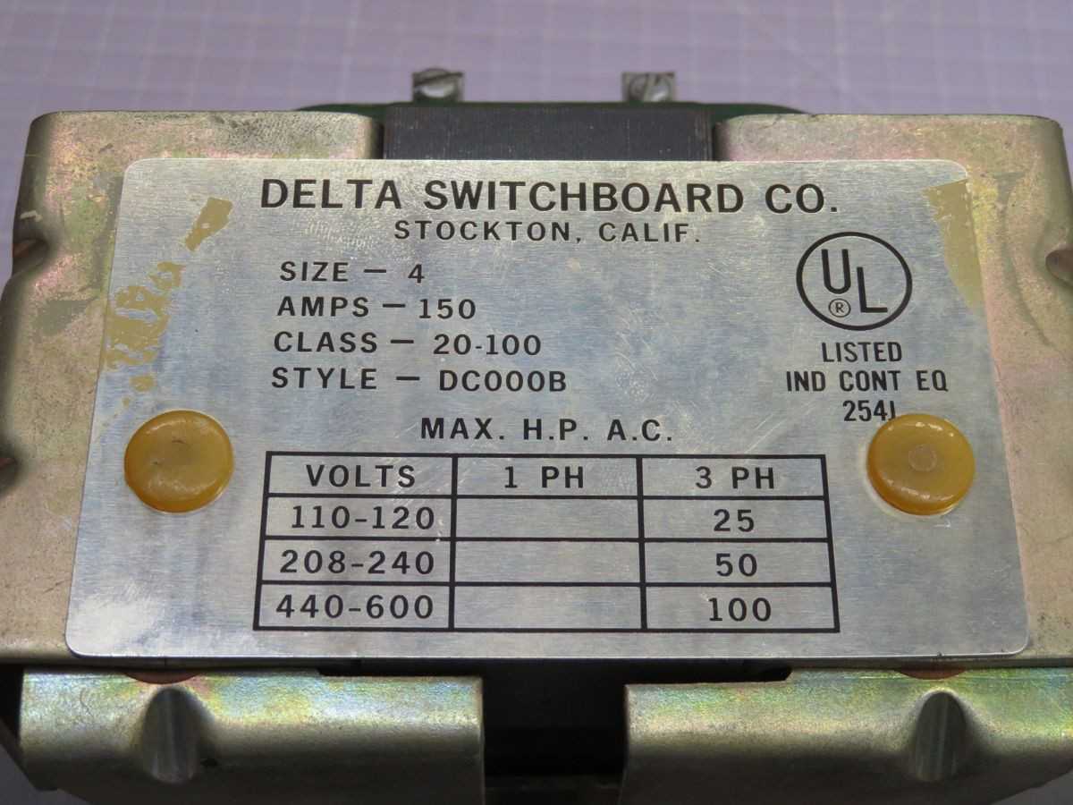 Delta Switchboard DC000B Contactor T251275 - High Performance Electrical Component - DC CONTACTOR