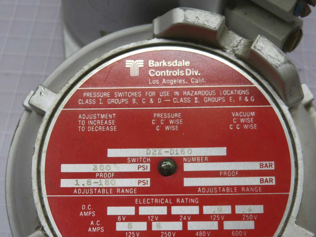 BARKSDALE D2X-D150 PRESSURE SWITCH T222915 - SWITCHES