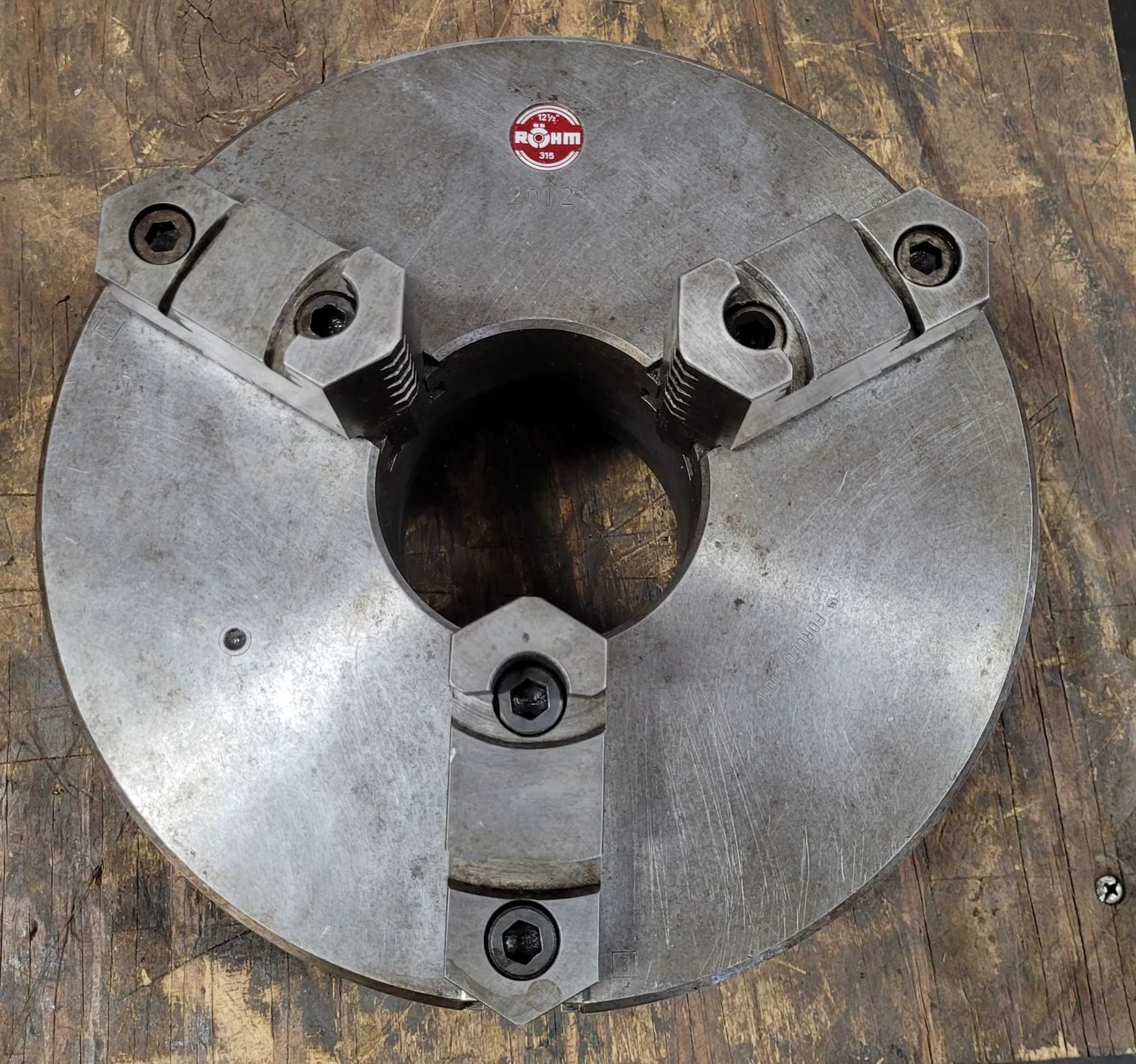 12.5” ROHM MODEL 2012 CHUCK - 3 JAW – PLAIN BACK - MACHINING ACCESSORIES & TOOLING