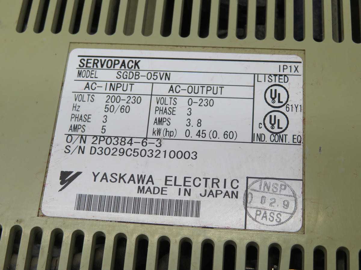 Yaskawa SGDB-05VN Servo Drive & Servo Control T220102 - SERVO
