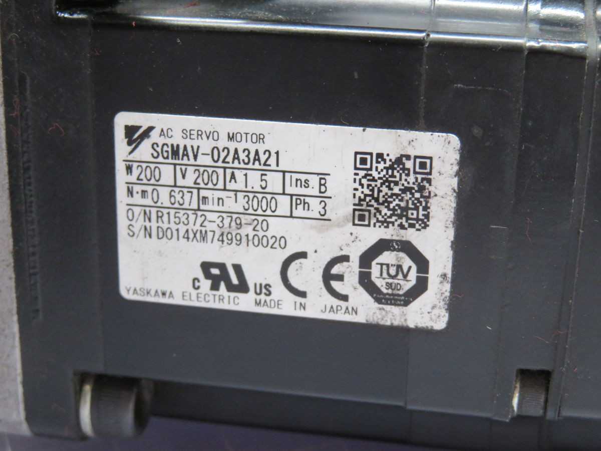YASKAWA ELECTRIC SGMAV-02A3A21 AC SERVO MOTOR T253940 - SERVO