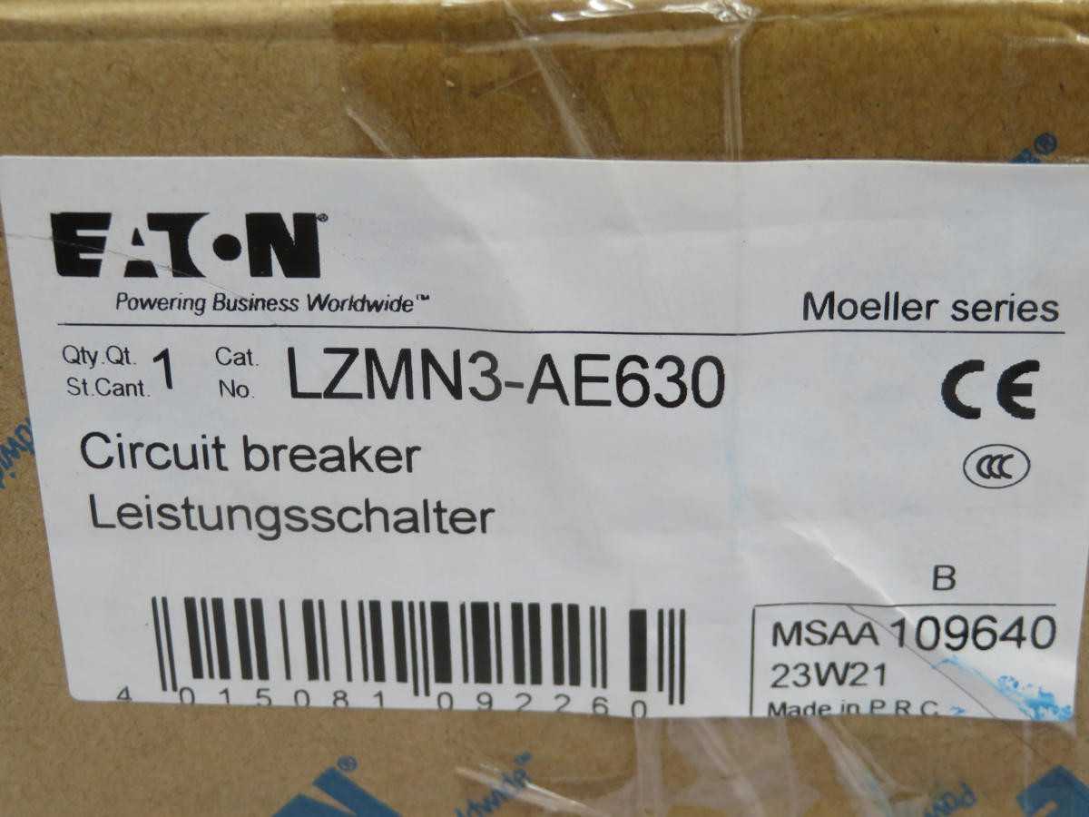 EATON LZMN3-AE630 CIRCUIT BREAKER 23W21 3 PH 630 A - MISCELLANEOUS