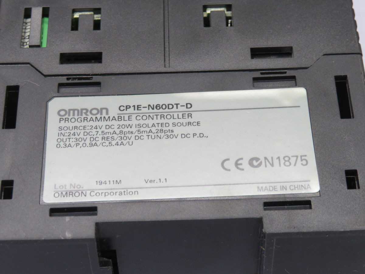 OMRON CP1E-N60DT-D CPU CONTROL LOGIC MODULE T257181 - PLC MODULES